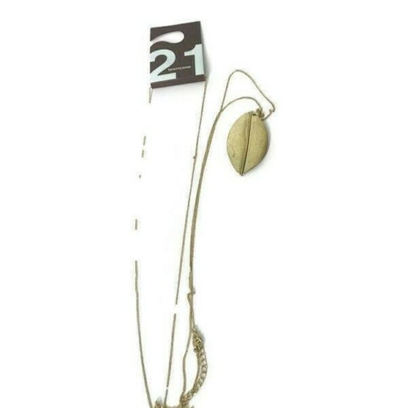 Forever 21 Jewelry - Twenty One 21 Gold tone Long Leaf Necklace
